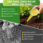 17Pcs Seed Planter Tool with 5-Hole Seed Dispenser & 6.9" Dibber & Succulent Tools Set, Plastic Planting Tools for Sowing, Bulbs, Seedlings-Includes Planting Labels