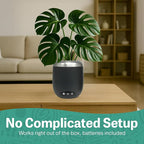 PLANTPETZ Extra Large Robotic Planter – Smart Planter Fits 6 Inch Pots | Bluetooth Speaker | Interactive Smart Plant Pot Turns A Real Plant Into a Touch/Motion Responsive Companion - Charcoal