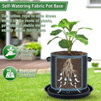 4 Pack 14'' Self-Watering Fabric Pot Base - Auto-Irrigation System Plant Saucer for 5 Gallon Fabric Pot, Auto Watering Plant Water Tray Self Watering System for Indoor Greenhouse Grow Tent Garden