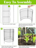 Kalolary 10 Packs Plant Protectors from Animals, 20'' x 14 Large Wire Plant Cage Metal Garden Plant Protection Chicken Wire Cloche with Stakes for Keeping Bunny Squirrels & Pets Out