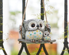 Swing Owl Hanging Planters for Indoor Plants, Cute Small Succulent Pots with Drainage Hole, Unique Resin Plant Hangers Outdoor, Hanging Plant Holder for String Of Pearls, Gift Ideas for Mother