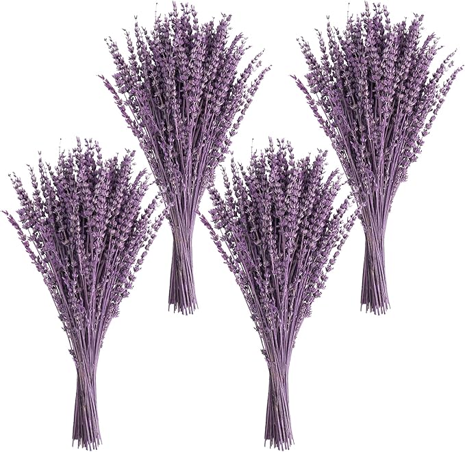 Uieke Dried Lavender Bundles, Preserved Lavender Stems Bouquet for Shower, Weeding, Home Fragrance, Vase Crafts Decor, 200g(7.05oz)