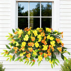 Hommyea Artificial Flowers for Outdoor, 2 Bundles UV Resistant Fake Plants Decoration Realistic Faux Silk Flowers No Fade Plastic Flowers for Outside Planters Home Porch Patio Yard Garden Decor