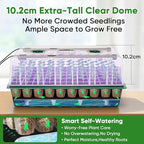 BlumWay 120-Cell Self-Watering Seed Starter Tray with Grow Light, 1-24H Timer, Seed Starter Kit with 4.02" Humidity Dome, Seedling Tray for Indoor Plant Starter, Plant Germination Trays-Green