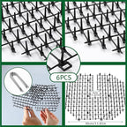 Sadnyy 6 Pcs 11.8 Inch Plant Pot Grids Black Indoor Plant Protector from Cats Animals Soil Covers Feces Deterrent Mat with Spikes for Outdoor Garden Pot Protection