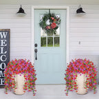 Fake Artificial Hanging Flowers for Outdoors Decoration, 2 PCS Faux UV Resistant Artificial Outdoor Flowers, Fake Plants Look Real Daisy No Fade Spring Decor for Porch Home Patio Balcony and Yard