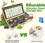 Lush&Dew Year-Round USDA Zone 5 Seed Bank, 32 Varieties Non-GMO Heirloom Seeds of Vegetables, Herbs, Gardening Gifts for Women Men, Emergency Survival Kit for Raised Garden Bed, Greenhouse