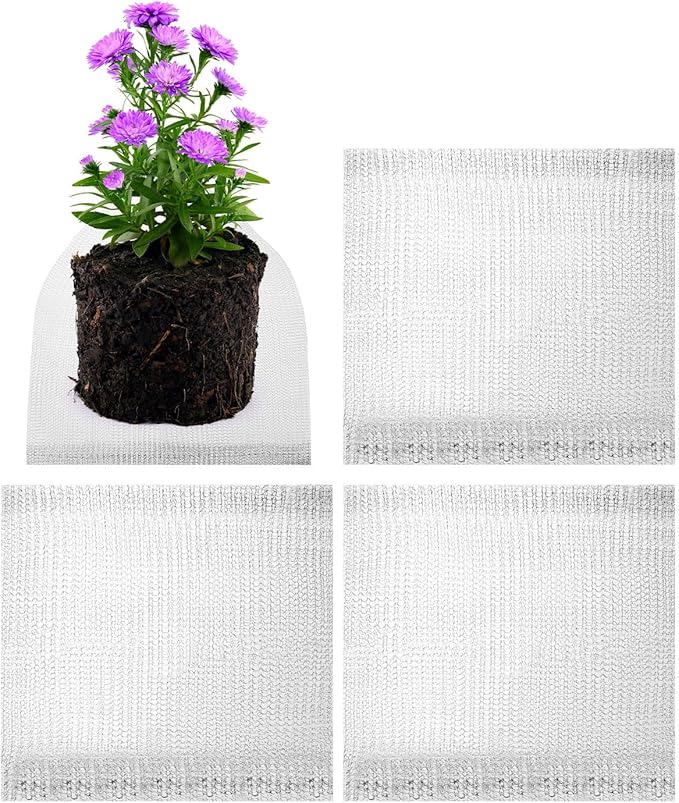 M METERXITY 4-Pack 1 Gallon Plant Root Protector 10x9 Inch, Stainless Stainless Root Guard Baskets Wire Mesh Garden Protection Netting for Tree/Tubers/Crops/Flower/Vegetables/Fruit