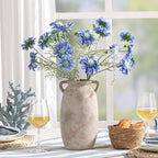Dobbyby Ceramic Flower Vase 12 inch Farmhouse Rustic Vase Decorative Pottery Terracotta Tall Vases for Home Decor Table Mantle Fireplace Living Room Bathroom Wedding Centerpiece (Large-Terracota)