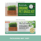 The Cat Ladies Cat Grass Kit with Rustic Wood Planter, Seed and Soil. Easy to Grow for Indoor or Outdoor Cats, Dogs and Other Pets. Prevent Hairballs and Aid Digestion