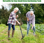 2-in-1 Garden Hoe Tool with Cultivator Rake, 45" Long Handle Small weed Hoe for Weeding, Heavy Duty hand tiller Gardening Hoes for Raised Beds, Backyards,Indoor Greenhouse, Outdoor Planting