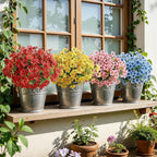 Alupssuc 20 Bundles Artificial Flowers for Outdoor Indoor Decoration, UV Resistant No Fade Fake Plants Eucalyptus, Colorful Faux Spring Flowers for Outside Yard Porch Patio Garden Home Window Box