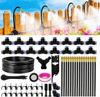 360° Adjustable Drip Irrigation System - 100 FT Garden Watering System with 16 Nozzles, Raised Bed Sprinkler Irrigation System, Garden Mister for Yard, Lawn, Plants, 5/16" Tubing