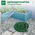 SPECILITE 3/8" Lightweight Coil Garden Hose 50 FT, EVA Flexible Curly Water Pipes with 6-Pattern Spray Nozzle for Boat, Greenhouse, Yard, Patio, Green
