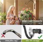 Lifyzoon Heavy Duty Hanging Plant Bracket: 50lbs Weight Capacity - Bird Feeder Hangers 2 Packs, 12-Inch Black Metal Plant Bracket Wall Hook for Birdhouse, Wind Chimes, Lanterns, Easy to Install
