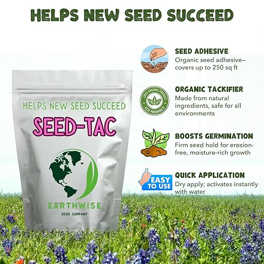 Earthwise Seed-Tac Premium Organic Tackifier – Erosion Control, Plant-Based Binder, Soil Restoration, Non-Toxic, Pet Safe – Covers Up to 5,000 sq ft, 10 lb