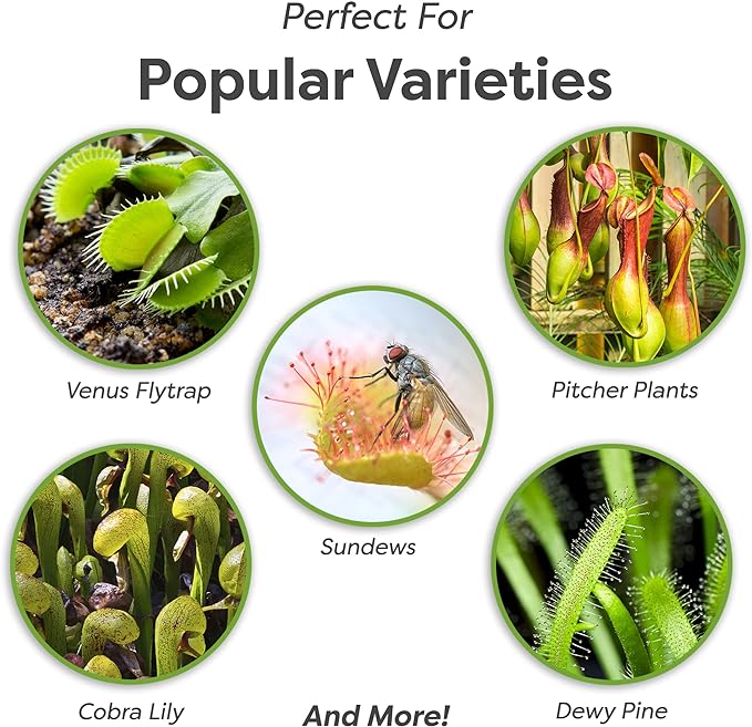 Perfect Plants Carnivorous Plant Soil | Organic Premium Mix | Use with Venus Fly Traps, Pitcher Plants, or Other Carnivorous Plants (1 qt.)