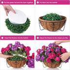 INSPRING Geraniums Artificial Flowers Hanging Basket for Outdoors Outside Spring Decoration, 8 Bundles Silk Flowers Fake Plants Look Real UV Resistant for Porch Home Patio Balcony Yard, Purple Fuchsia