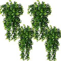 Hanging Fake Plants,4 Pcs Faux Eucalyptus Leaf Greenery Vine Plant Faux Plants Fake Ivy Room Decor Home Garden Wedding Party Indoor Outdoor Decorations (Fake Vines)
