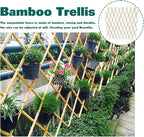 Bamboo Trellis 36x92 Inch, Expandable Fence 3ft by 8ft, Outside Lattice Fence, Reusable Decorative Fence for Climbing Plants Support or Outdoor Yard