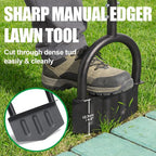 Edger Lawn Tool, 41.8” Manual Lawn Edger Tool with Ergonomic T-Grip & Wide Footplate, Metal Half Moon Grass Edgers for Garden Yard Landscaping Maintenance