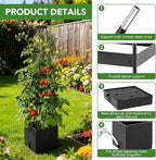 2 Pack Raised Garden Bed Planter Box with Trellis, 57'' Self Watering Tomato Planters for Climbing Plants, Tomato Cage Trellis for Vegetables & Vine Flowers Indoor Outdoor Patio