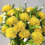 Artificial Dandelion Flowers Fake Plants Plastic Greenery Simulated Faux Flower for Outdoor Indoor Home Decor Garden Bathroom Office Party Wedding Bouquet Vase Planter Filler Decoration Yellow 4 Pack