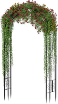 Arbuxzuy 102in Steel Garden Arch Arbor Trellis for Climbing Plants Outdoor,Yard,Wide Sturdy Durable Garden Arch for Lawn,8.5ft Climbing Plants Decorative Wire Lattice,Outdoor Wedding Arch(Black)