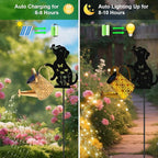 Solar Lights Outdoor, Dog Solar Watering_Can Lights, Birthday Gifts for Women Mom Mother's Day Christmas, Waterproof Metal Hanging Lantern Garden Decor Outside Patio Yard Pathway Backyard, 2 Pack
