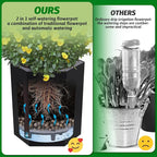 16in Flower Pot Set of 2, Self Watering Planters for Indoor Plants with Water Level Monitoring, Water Outlet for Garden Plant Pots, Patio, Balcony, Lounge, Front Porch Decor