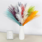 SeptCat 90 Pcs Pampas Grass Rainbow Decor 21.7" Fluffy Faux Short Multicolor Pampas Grass Artificial Small Pompas Grass Flower Vase Filler for Home Wedding Decoration