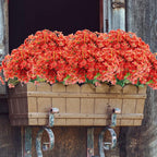 Uieke 16PCS Artificial Flowers for Outdoors, UV Resistant Fake Flowers No Fade Faux Plastic Plants for Garden Porch Window Box Home Décor (Red)