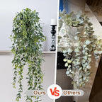 Artificial Hanging Plant 2 Pcs Faux Plant Ivy Vine Faux Eucalyptus Vines Fake Potted Greenery for Wall Living Room Home Shelf Office Bathroom Outdoor Indoor Decor (Type 2)
