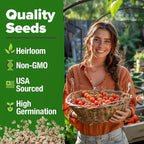 HOME GROWN Large Red Cherry Tomato Seeds 2 Pack (Solanum lycopersicum) - Approx.1000 Non-GMO Heirloom Tomato Seeds for Planting Vegetable Seeds for Homesteading, Sustainable Living, and Home Gardening