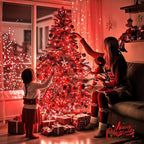JMEXSUSS 150 LED Red Christmas Lights Indoor Outdoor Waterproof, Connectable 59 Ft Red String Lights Plug in, 8 Modes Twinkle Fairy Light for Bedroom Patio Party Tree Holiday Decor