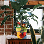 Abstract Face Planters Pots Head,Unique Head Planter for Indoor Plants,Funny Face Flower Pot,Colorful Plant Pots for Outdoor Garden Decor and Home Art Decoration(Modern)