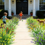 Roberly 24 Bundles Artificial Plants Outdoor, Fake Lavender Flowers UV Resistant Faux Shrubs Plastic Flowers Fake Greenery Plants for Porch Garden Window Box Home Indoor Outdoor Decorations, Mixed