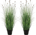 3FT / 4FT Extra Lush Artificial Plant (2pcs), Luxury Fake Tall Plants with Pot, Luxury Faux Tall Greenery with Dogtail for Garden Porch and Home Decor (Gray, 3FT)