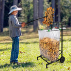 CAROD Extra Leaf Grabber Rake with Leaf Bag Cart Combo, Lightweight Metal Leaves Rakes, Leaf Collector for Gardening, Leaf and Grass Picker Upper, Efficient and Labor-Saving No Bending Over