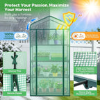 Ohuhu Mini Greenhouse for Indoor Outdoor, Small Plastic Plant Green House 4-Tier Rack Stand Portable Greenhouses with Durable PE Cover for Seedling, 2.5x1.6x5.2 FT, Ideal Gardening Gifts for Women Men