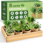 LUOJIBIE 8 Herb Indoor Garden Kit for Beginners, Complete Windowsill Growing Gifts Set, Mothers Day Gifts for Mom Women, Unique Christmas Birthday Gifts for Girls Boys Men Housewarming, Kitchen Decor