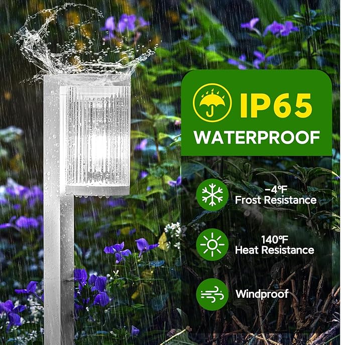 ELECLINK Solar Pathway Lights Outdoor, 6 Pack Upgraded Outdoor Solar Lights for Outside Super Bright Up to 12Hrs, IP65 Waterproof Solar Garden Lights for Yard Landscape Path Walkway Decor(Cool White)
