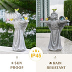 Angel Garden Statue with 5 Birds Solar Lights, Resin Cherub Figurine Outdoor Decor for Garden Porch Yard, Gift for Women, Teacher, Mother, Birthday Housewarming