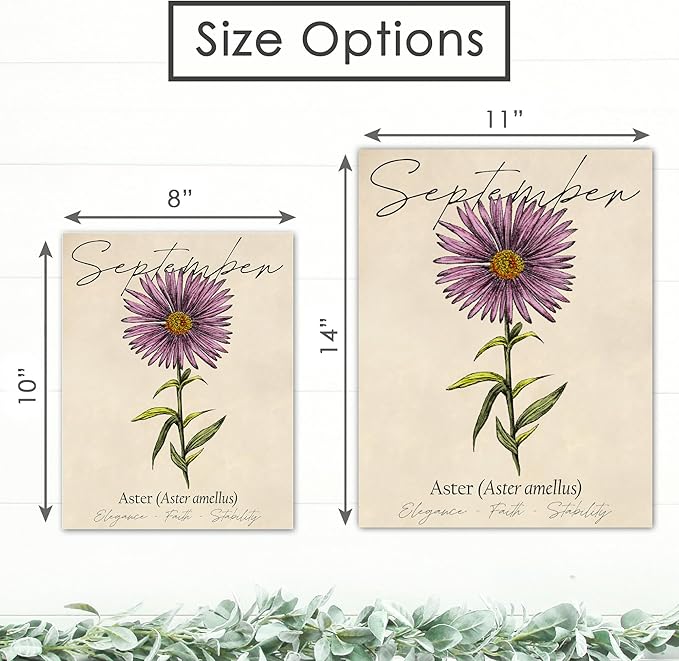 September Birth Flower Art Print - 8x10 (Unframed) | Capturing the Splendor of the September Birth Flower | Decor Accent for Birthdays and Special Occasions | Living Room Decor | Modern Home Decor