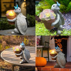 Solar Turtle Garden Statue with LED Light (6"W x 8.6"L x 7.5"H) – Cute Solar Garden Decor Outdoor Turtle Statue for Patio Yard Backyard Lawn, Turtle Decor Garden Statues, Unique Turtle Gifts