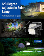 AUDERWIN Solar Spot Lights Outdoor 63 LED 3 Lighting,Waterproof IP65 Modes Spotlights for Outside House Yard Garden Landscape Lights 1 Pack (Natural Light)