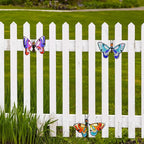 3pcs Butterfly Decorations for Flower Pots, Colorful Metal Hanging Ornaments Plant Decorations Pot Huggers for Garden Yard Fence Outdoor Decor (Butterfly)