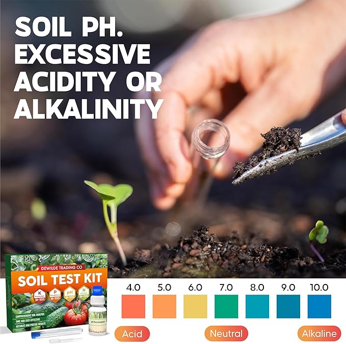 Soil Test Kit -140 Test- 2026 Version- Testing PH Ammonia Nitrogen Phosphorus and Potassium - Tester for Your Vegetable Garden Lawn and Soil