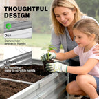 Outsunny Galvanized Raised Garden Bed, 4' x 2' x 1' Metal Planter Box, for Growing Vegetables, Flowers, Herbs, Succulents, Silver
