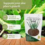 Professional Aloe Plant Soil Mix Large 2.2 Quarts Ready to Use, Premium Potting Soil for Aloe Vera Cactus Succulent Plants, Fast Draining Blend Pinebark Peat Course Sand Indoor Made in USA